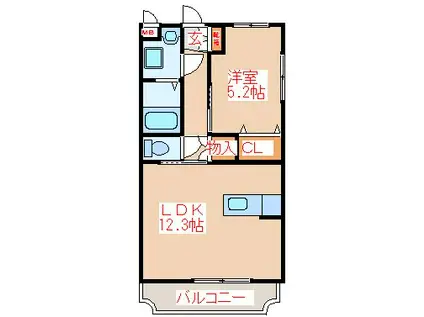 YS SPAZIO(1LDK/1階)の間取り写真