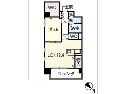 メゾンピエール上浜(1LDK/6階)の間取り写真
