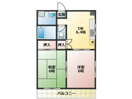 レガーロ・シノギ(2DK/4階)の間取り写真