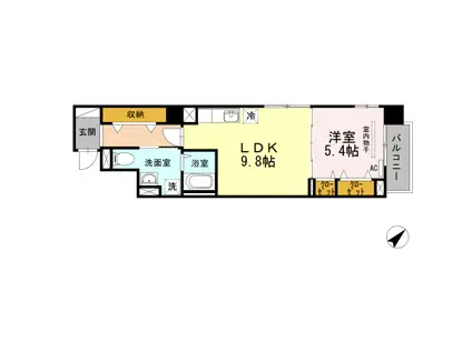 ボン シャンス(1LDK/3階)の間取り写真
