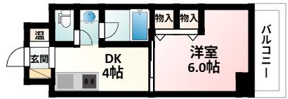 第13関根マンション(1DK/2階)の間取り写真