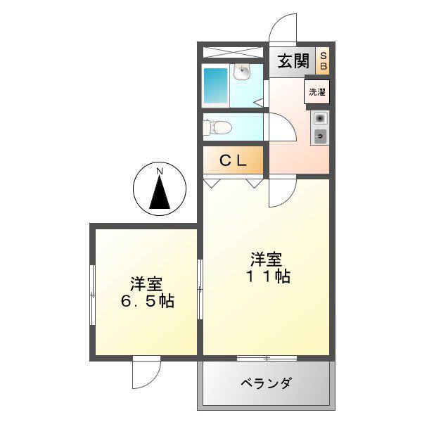 セピアMAISON 21(2K/3階)の間取り写真