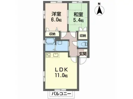 スターヒルズ(2LDK/2階)の間取り写真