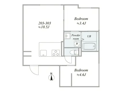 TRIAS292(2LDK/2階)の間取り写真