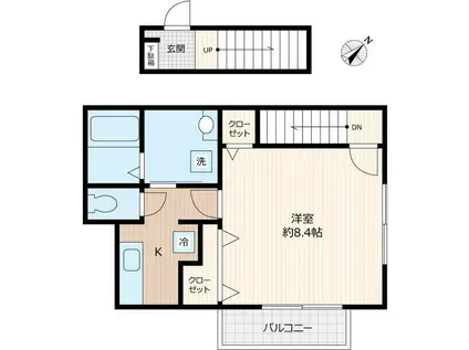 スプリングガーデン(1K/2階)の間取り写真