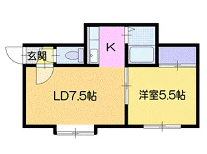 スカイライフ(1LDK/3階)の間取り写真
