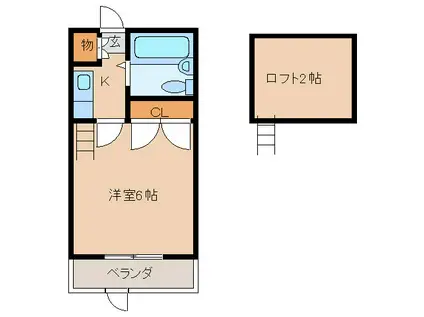 レオグランデ(ワンルーム/1階)の間取り写真