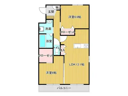 LEUCADIA(2LDK/3階)の間取り写真