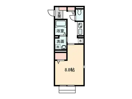 クララベル(1K/1階)の間取り写真