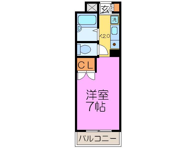 スチューデントパレス茨木(1K/4階)の間取り写真