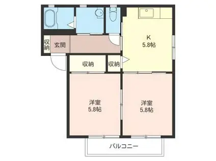 グラン・シャリオ II(2K/1階)の間取り写真