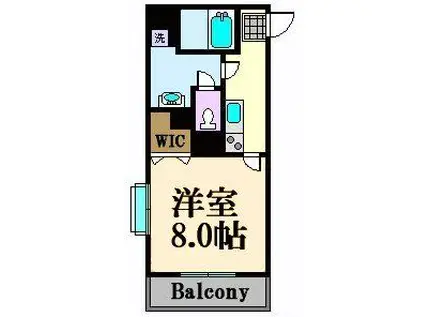 ルネスミヤウチ(1K/2階)の間取り写真