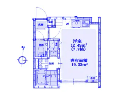 VILLABRISE常盤(ワンルーム/1階)の間取り写真