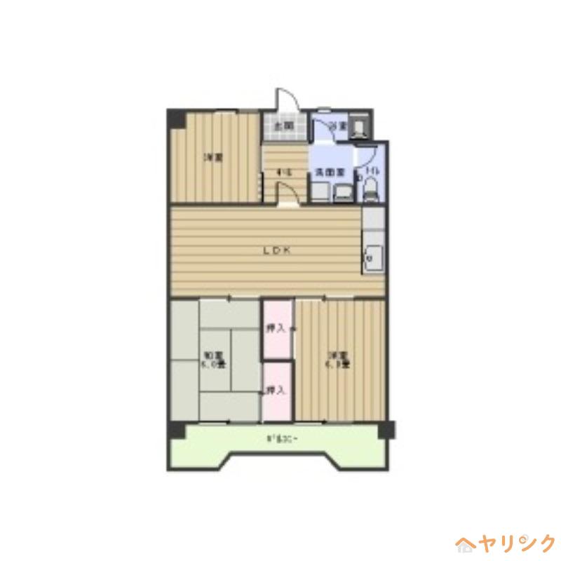 第2信栄ハイツ(3LDK/4階)の間取り写真