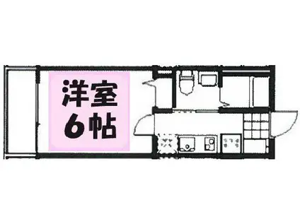 ウエストコート大和田(1K/3階)の間取り写真