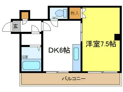 ファイブコート喜連(1DK/6階)の間取り写真