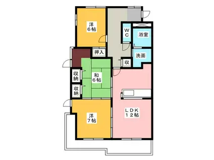メルクリウス(3LDK/1階)の間取り写真