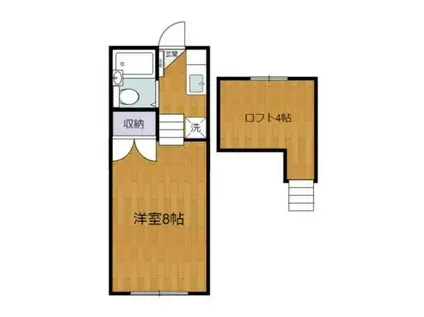 パインハイム(1K/1階)の間取り写真