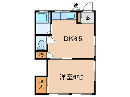 森荘(1DK/2階)の間取り写真