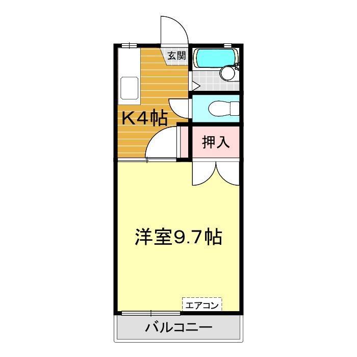 レジデンス荒瀬(1K/1階)の間取り写真