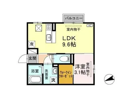 アネシス寺町(1LDK/1階)の間取り写真