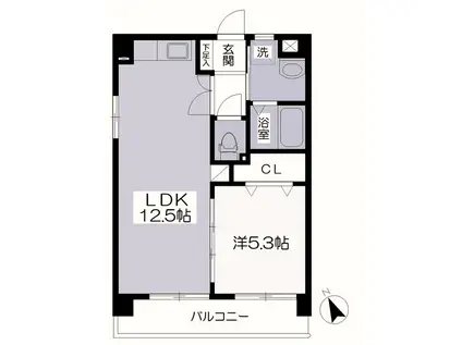 フェルト705(1LDK/2階)の間取り写真