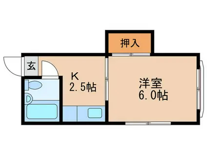 ウィーンハイツ(1K/2階)の間取り写真