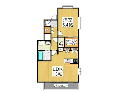 アンソレイユ参番館(1LDK/1階)の間取り写真