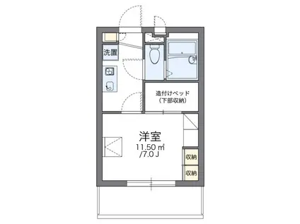 多摩平マンション(1K/3階)の間取り写真