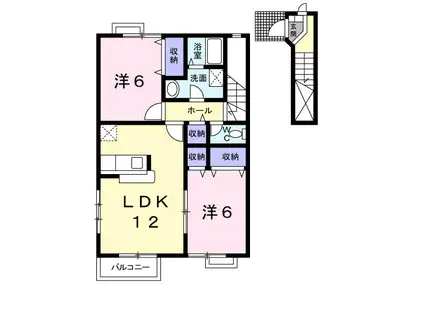 アメニティプレイス(2LDK/2階)の間取り写真