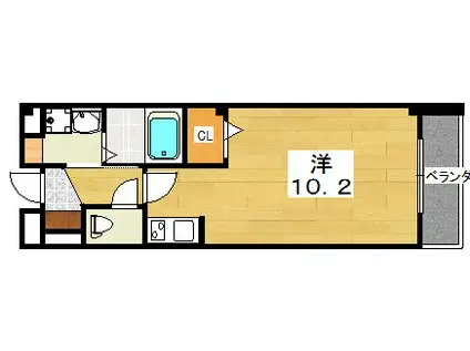 プログレNガンマ(ワンルーム/3階)の間取り写真