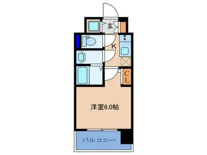 エスリード大阪梅田リュクス(1K/10階)の間取り写真