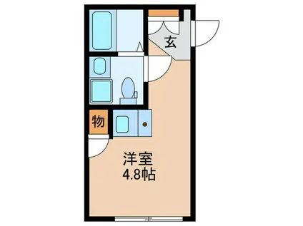 SENSE RESIDENCE 用賀(ワンルーム/4階)の間取り写真