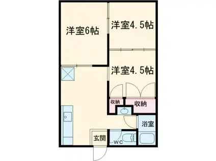 ユーロ―ハイツ(3DK/2階)の間取り写真