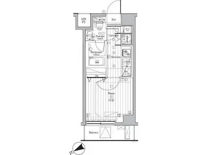 PREMIUM CUBE 新中野(1K/6階)の間取り写真