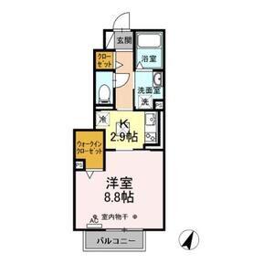 アルカンシエル B棟(1K/1階)の間取り写真