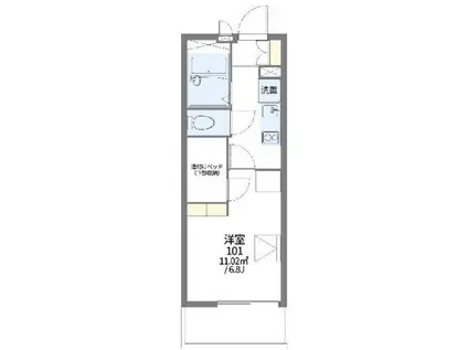 レオパレスユーフォリア(1K/3階)の間取り写真