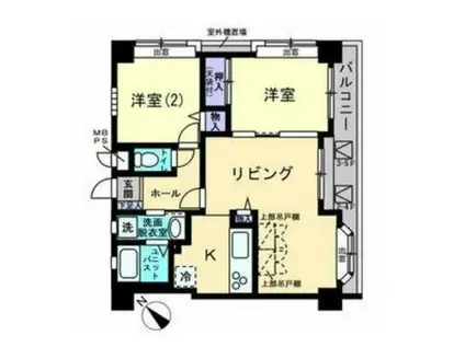 セザール平和台ガーデン(2LDK/4階)の間取り写真