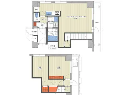 オルハレ(2LDK/6階)の間取り写真