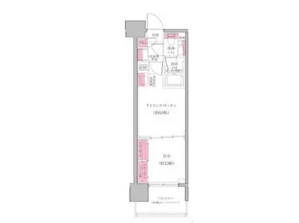 レジディア門前仲町プレイス(1DK/4階)の間取り写真