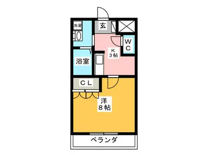 シャトーグレイス(1K/1階)の間取り写真