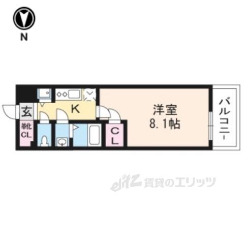 エスリード京都梅小路(1K/5階)の間取り写真