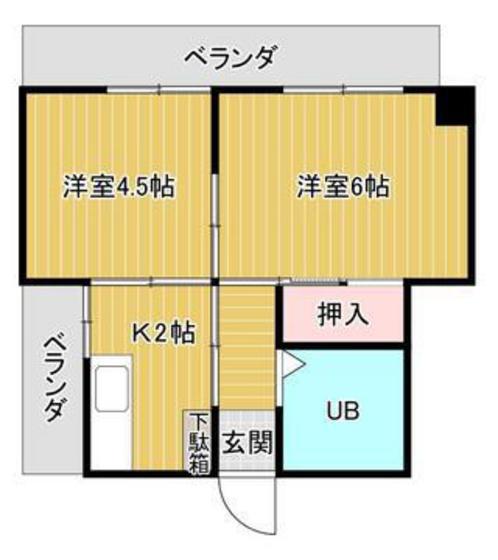 武井ビル(2K/3階)の間取り写真
