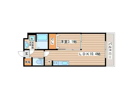 クレール(1LDK/1階)の間取り写真