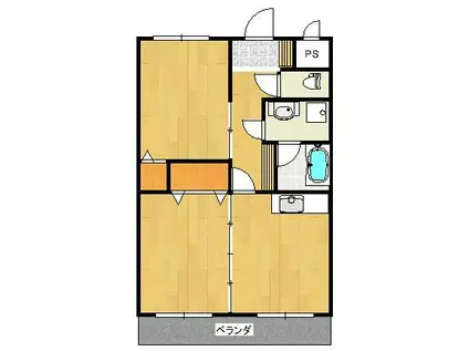 レジデンス原宿(2DK/1階)の間取り写真