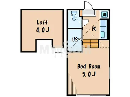 DHG彩(1K/2階)の間取り写真