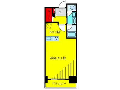 ロイヤルパークスリバーサイド(ワンルーム/5階)の間取り写真