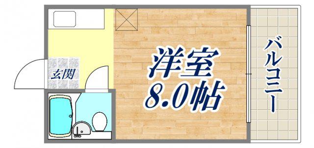 甲子園ピース(ワンルーム/4階)の間取り写真