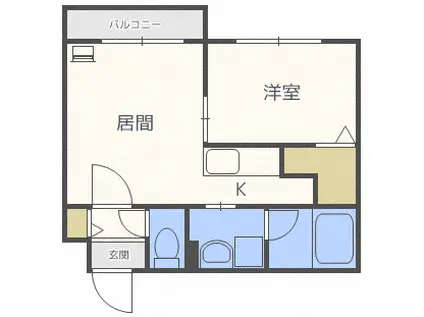 ESQUISSE栄通6(1LDK/3階)の間取り写真