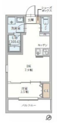 GAZELLE NOAH尼崎尾浜I(1DK/1階)の間取り写真